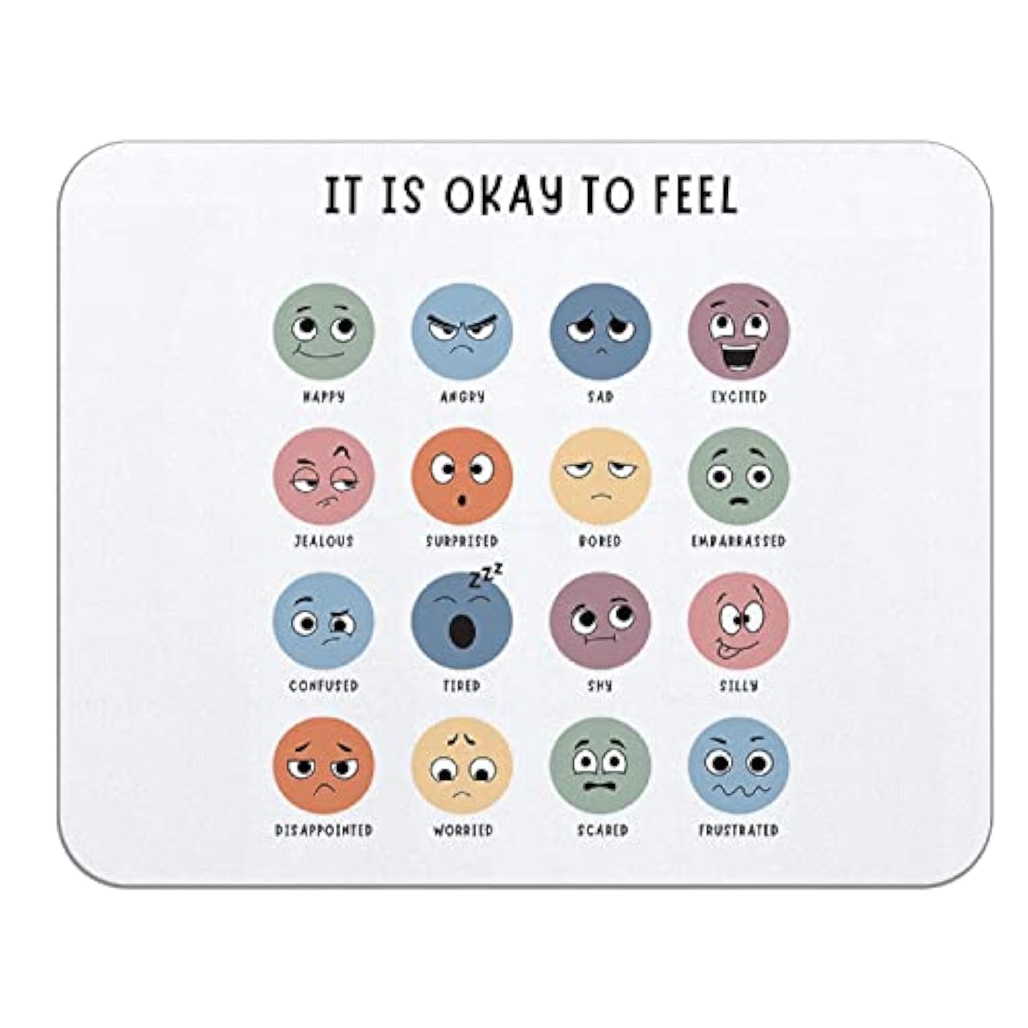 It Is Okay To Feel Mental Health Feelings Emotions Mousepad 9.5×7.9 Inch Non-Slip Rubber Base Square Mouse Pads For Computers Laptop Office Home Dorm Desk Decor,Mental Health Awareness Gifts