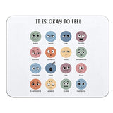 It Is Okay To Feel Mental Health Feelings Emotions Mousepad 9.5×7.9 Inch Non-Slip Rubber Base Square Mouse Pads For Computers Laptop Office Home Dorm Desk Decor,Mental Health Awareness Gifts