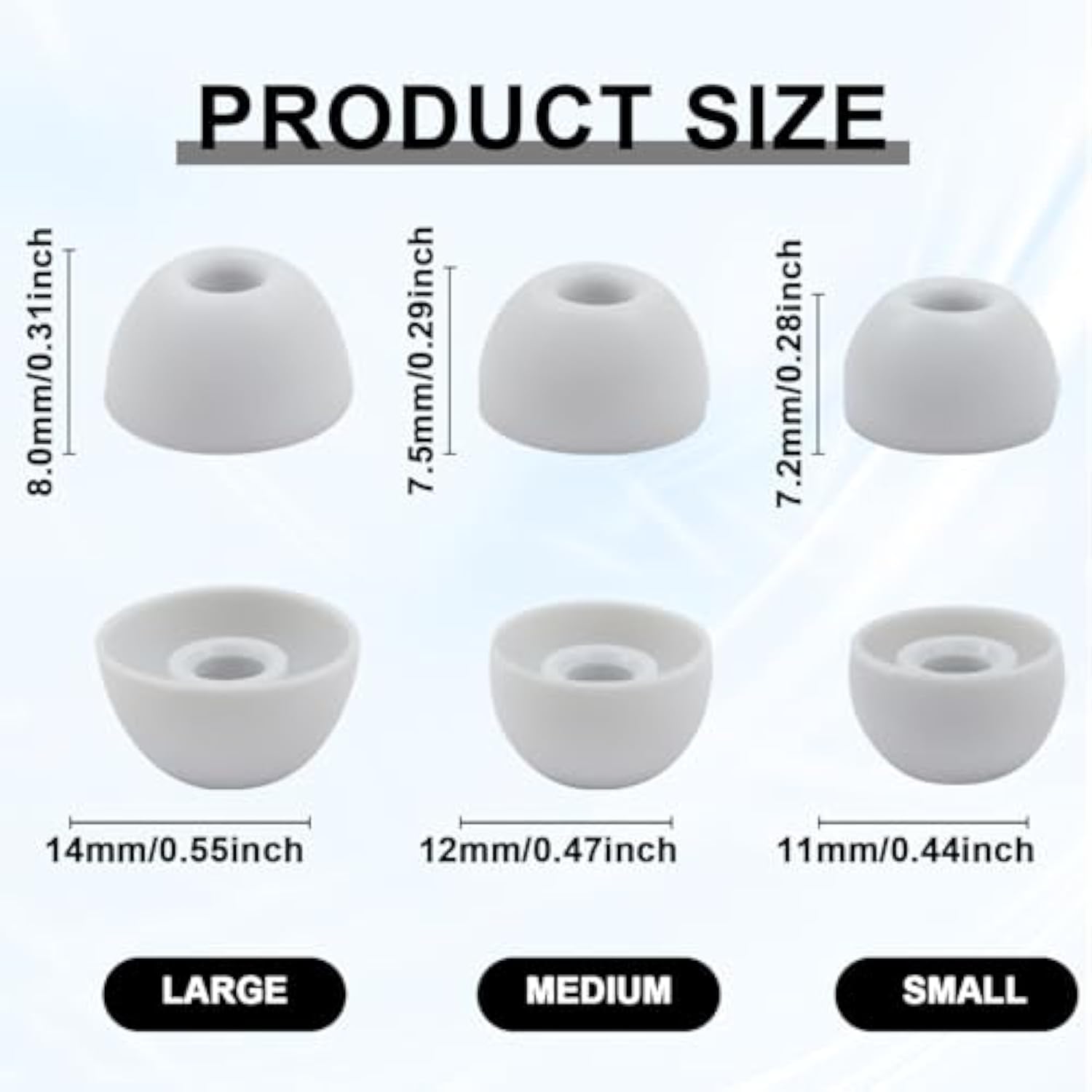 6 Pairs Replacement Eartips For Beats Studio Buds/Fit Pro/Studio Buds+ With Cleaning Pen, Replacement Silicone Ear Tips Set With Three Sizes L/M/S, Anti-Slip Replacement Accessories (White)