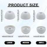 6 Pairs Replacement Eartips For Beats Studio Buds/Fit Pro/Studio Buds+ With Cleaning Pen, Replacement Silicone Ear Tips Set With Three Sizes L/M/S, Anti-Slip Replacement Accessories (White)