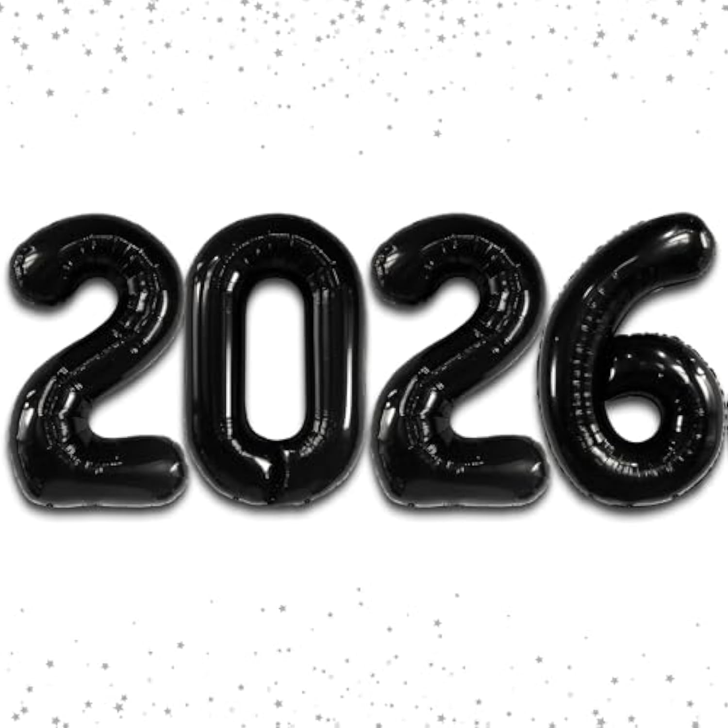 42 Inch Giant Black 2026 Number Balloons New Year Party Supplies