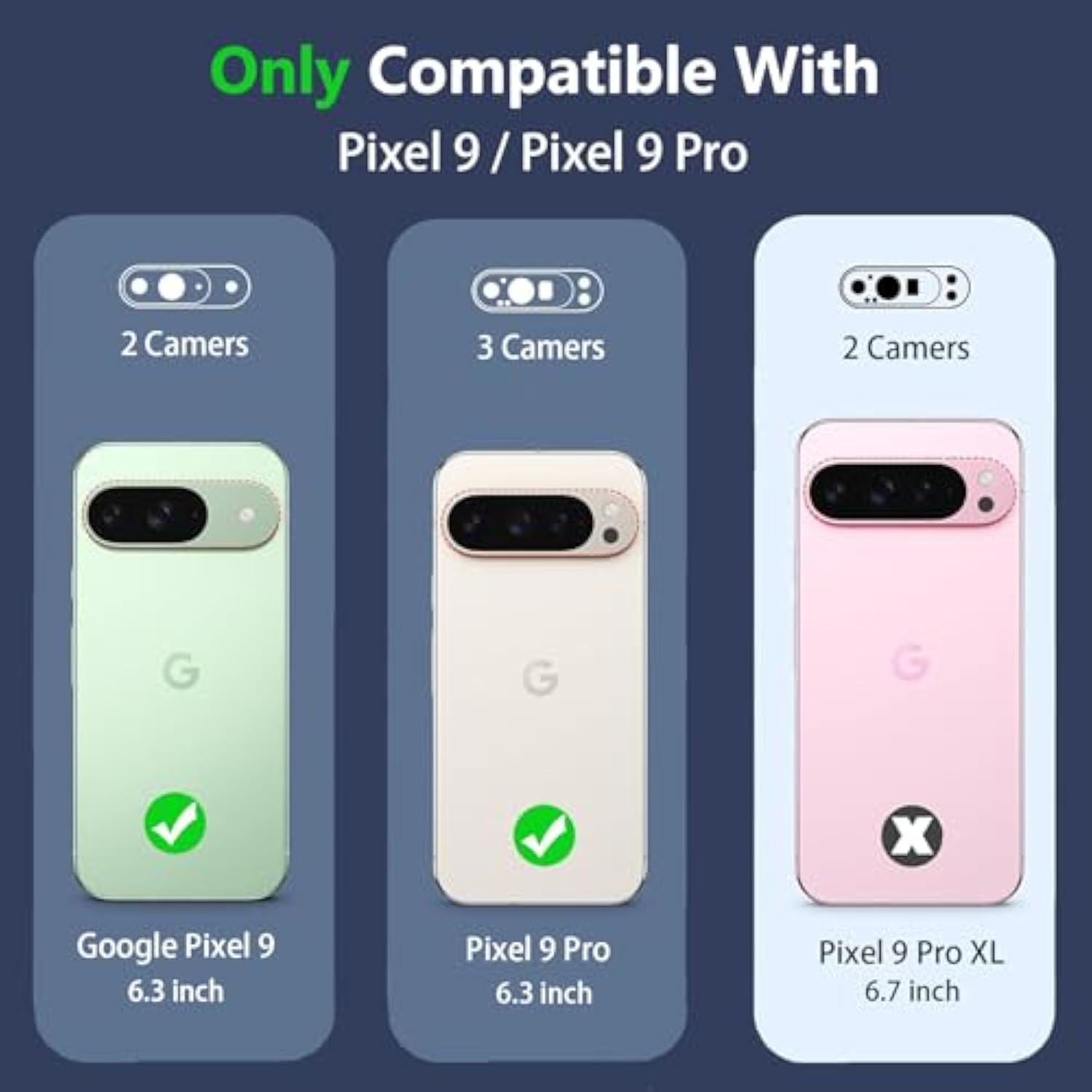 For Google Pixel 9 Case, Pixel 9 Pro Case, Slide Lens Cover, Hd Screen Protector, Military Grade Drop Protection, Magnetic Rotated Ring Holder Kickstand Protective Phone Case (Black)