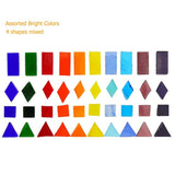 1600pcs  Mixed Color Transparent Cathedral Glass Mosaic Tiles for Arts and Crafts