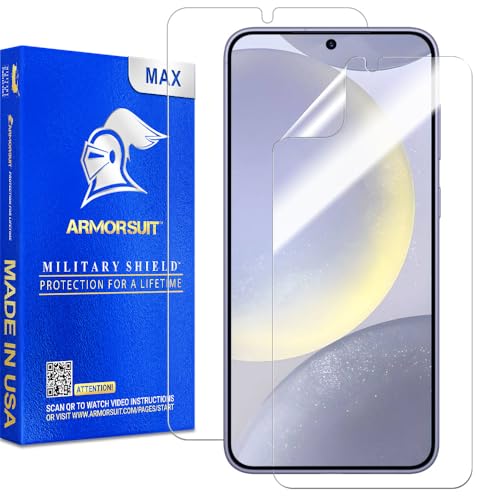 2 Pack for  Galaxy S24 Plus Screen Protector (6.7") Max Coverage MilitaryShield HD Clear Film - Made in USA