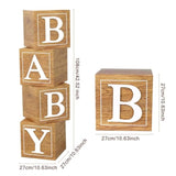 Wood Grain Baby Shower Decoration Boxes: Gender Reveal Party Decor