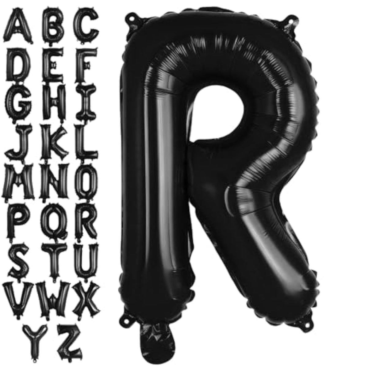 Black Letter R Balloons, 40 Inch Large Foil Letter Balloons, Custom Phrase Balloon For Birthday Party Wedding Anniversary Decoration (Black R)