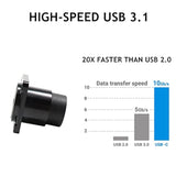 5Pcs Usb 3.1 Type C Panel Mount Coupler, Usb C Pass Through Connector, Female
