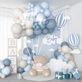 Dusty Blue Balloons Garland Arch Kit, Haze Blue Sand White Balloon Arch Kit, Pastel Blue Beige Balloon For Baby Shower Gender Reveal Birthday Engagement Wedding Bridal Shower Party Decorations
