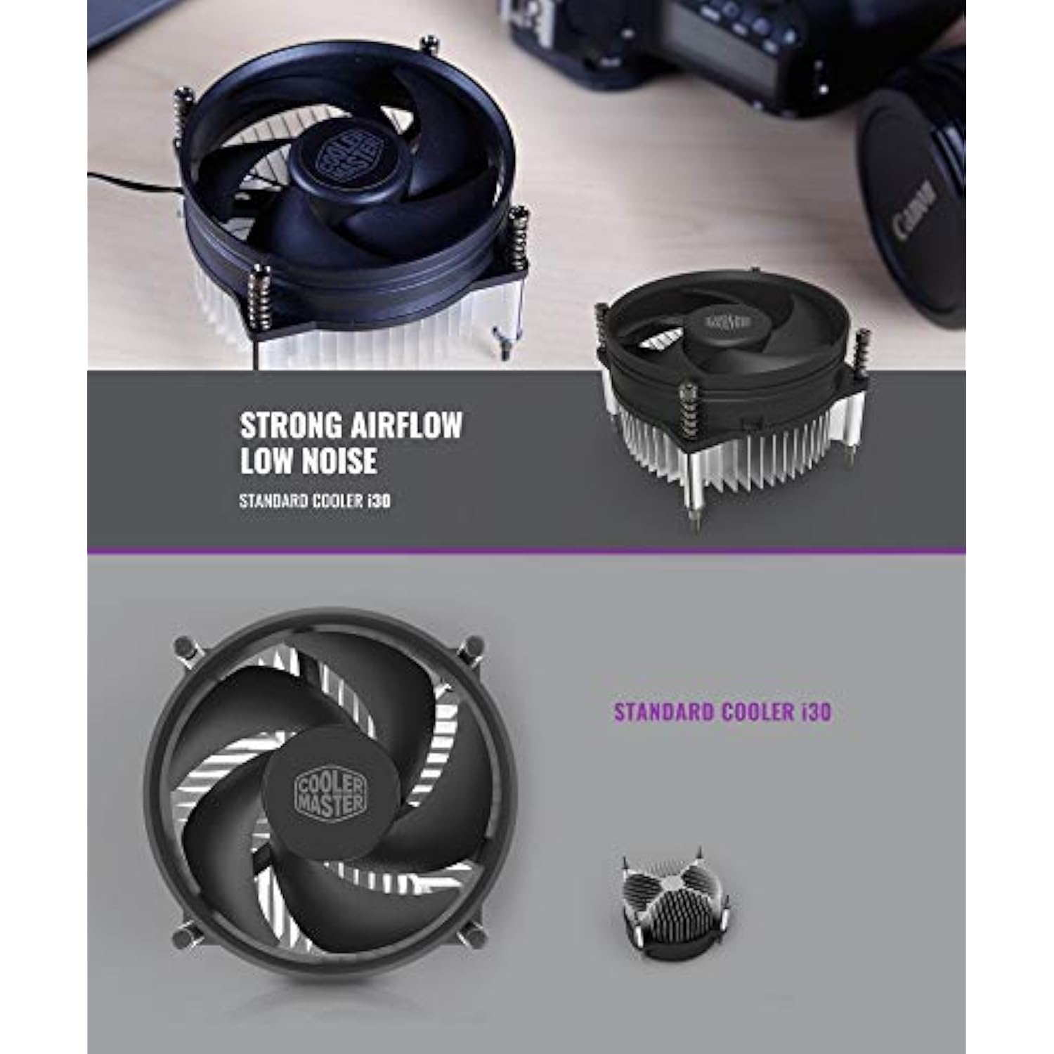 Cooler Master I30 Cpu Cooler - 92Mm Low Noise Cooling Fan & Heatsink (Rh-I30-26Fk-R1)- For Intel Socket Lga 1150/1151 / 1155/1156 (I30)