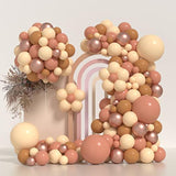 130pcs Boho Dusty Rose Balloon Arch Kit Blush Nude Rose Gold Balloons Decor