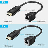Hdmi Extender Over Cat5E/6 Hdmi To Rj45 Extender Ethernet Network Converter Cable Repeater 1080P Up To 60M Hd Mi Transmitter And Receiver For Hdtv Stb