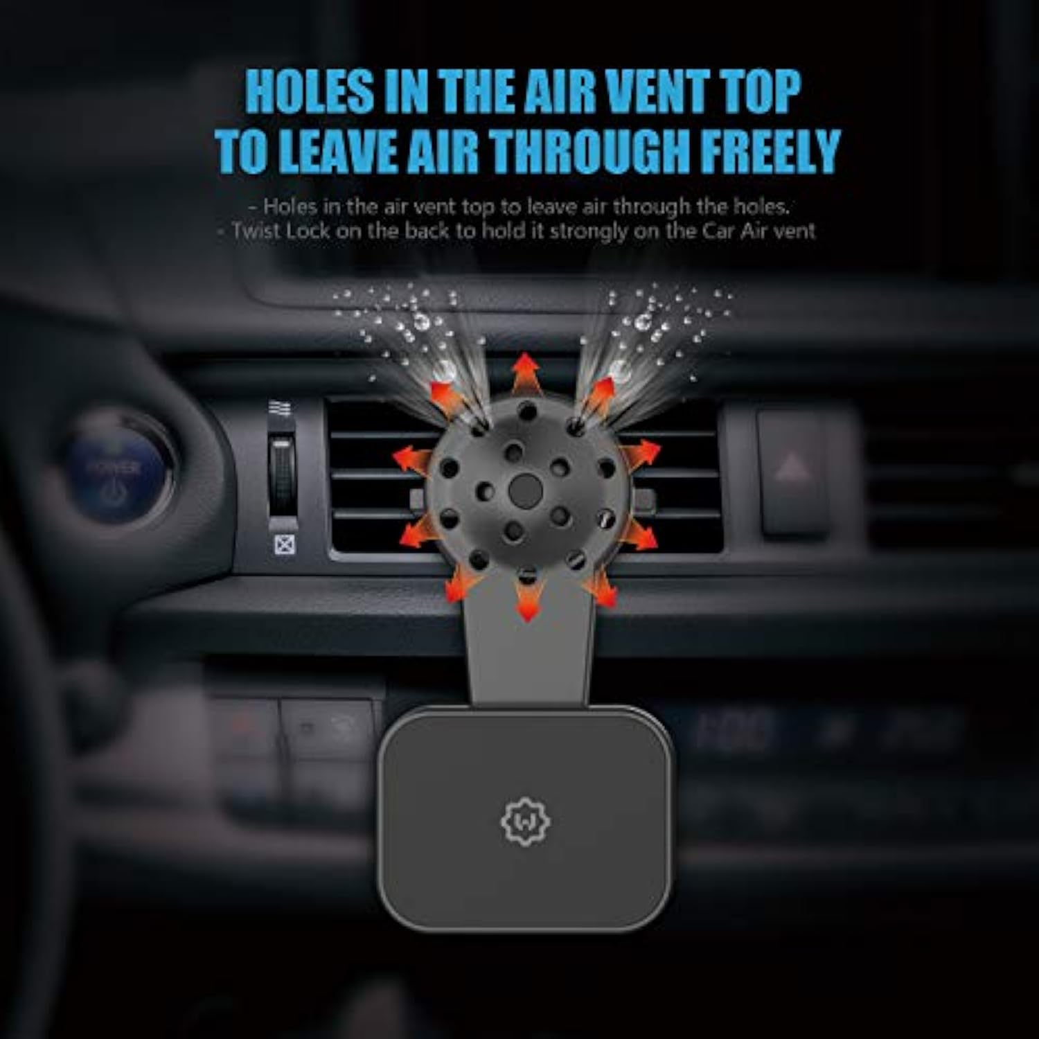 Magnetic Mount, Universal Air Vent Twist Hole Magnetic Phone Holder For Car, For All Cell Phones With Fast Swift-Snap Technology, Will Not Block Air Vent Flow - For Horizontal Vent