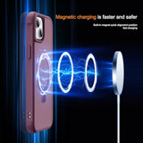 Compatible With Iphone 15 Plus Case With Invisible Magnetic O-Ring Stand Military-Grade Translucent Case For Iphone 15 Plus 6.7" [Compatible With Mag-Safe][Great Grip Feeling], Wine Red