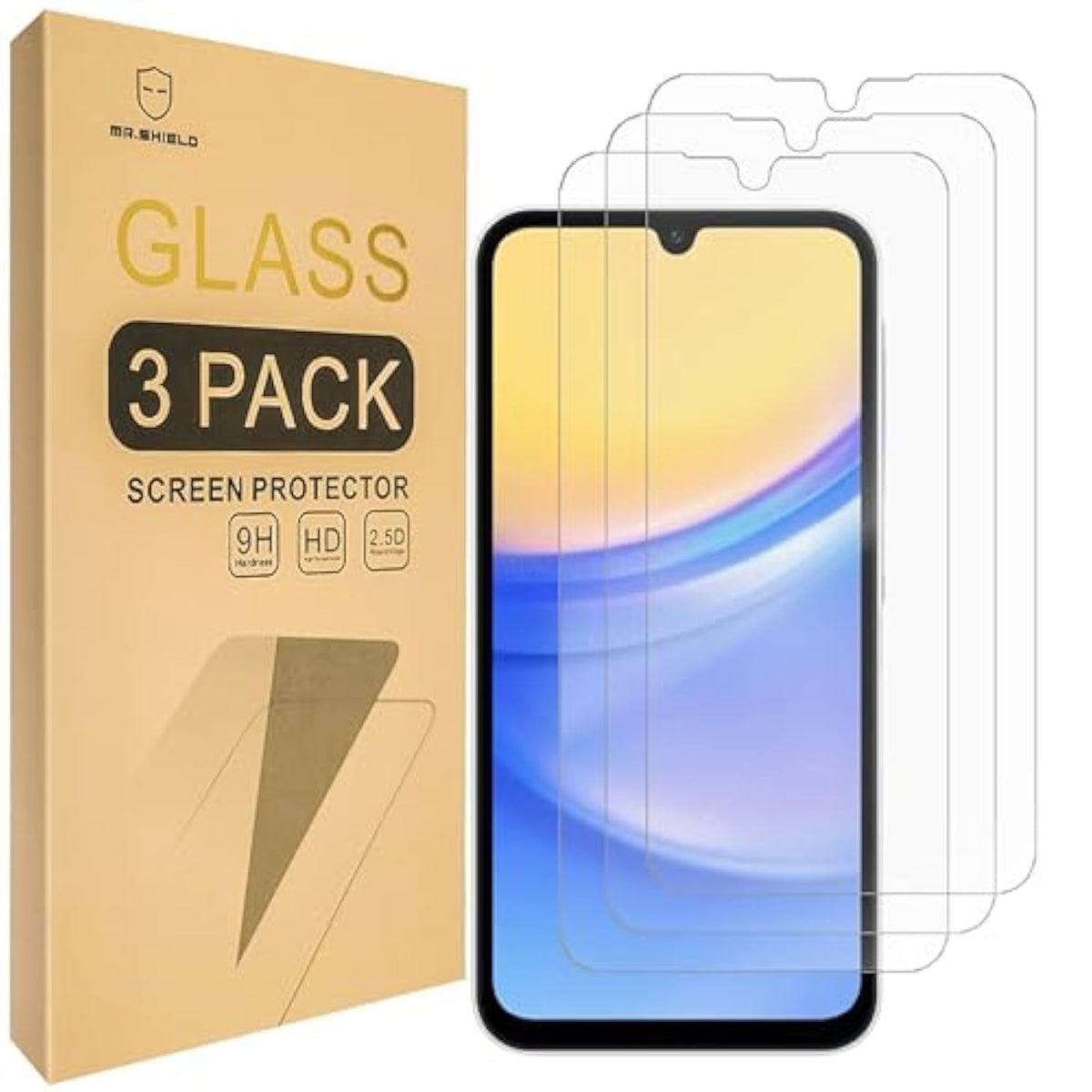 3-Pack Tempered Glass Screen Protector for Samsung Galaxy A15 5G/4G 9H