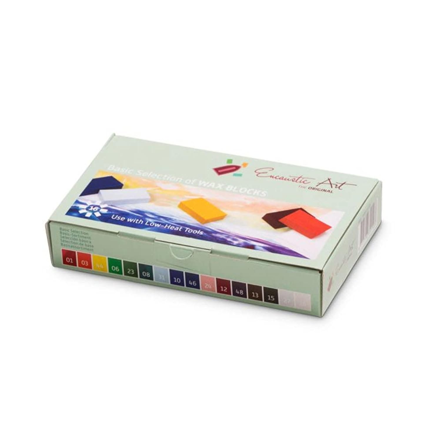 Encaustic Art The Original - Basic Selection Set Of 16 -Encaustic Wax Block Colors Set -Non-Toxic, Beeswax For Encaustic Art Supplies -Handcrafted In Germany