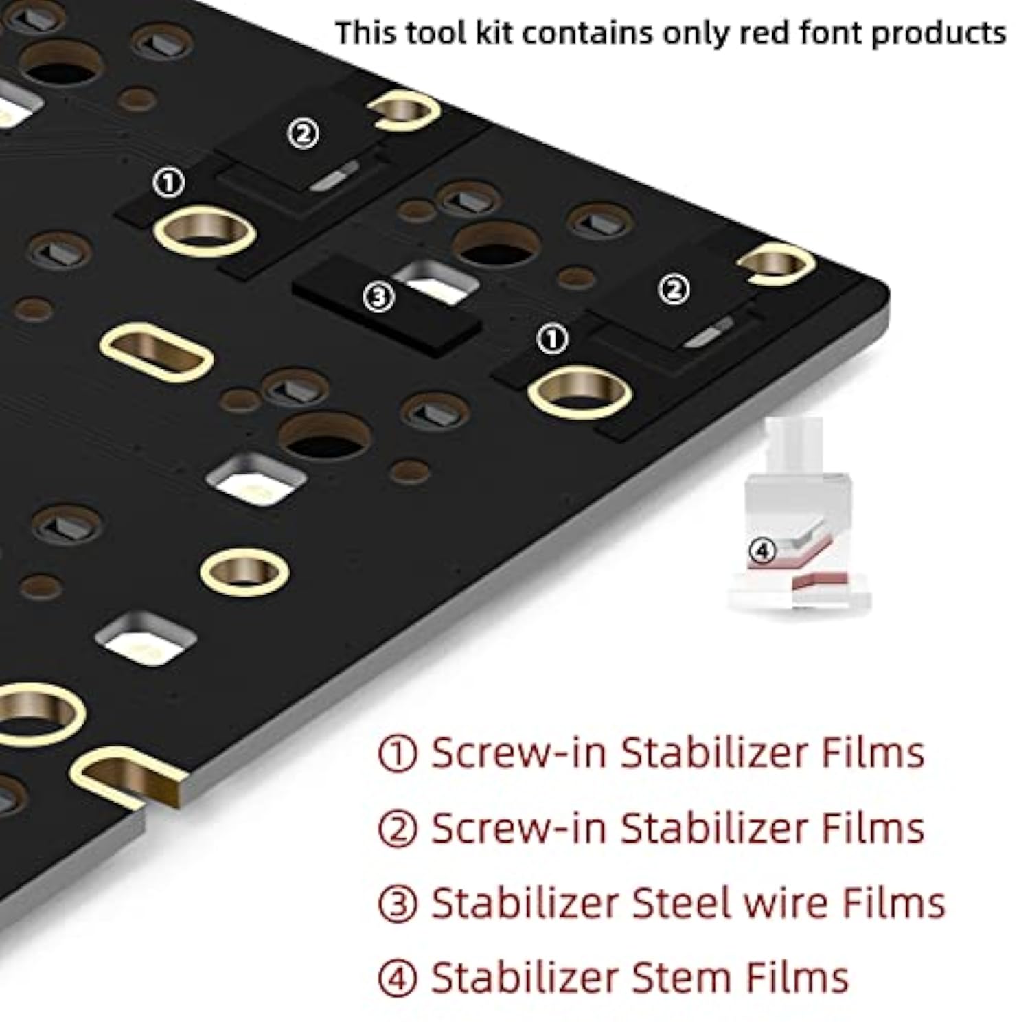 Poron Keyboard Screw-In Stabilizer Films Kits, Poron Keyboard Pcb Stabilizer P