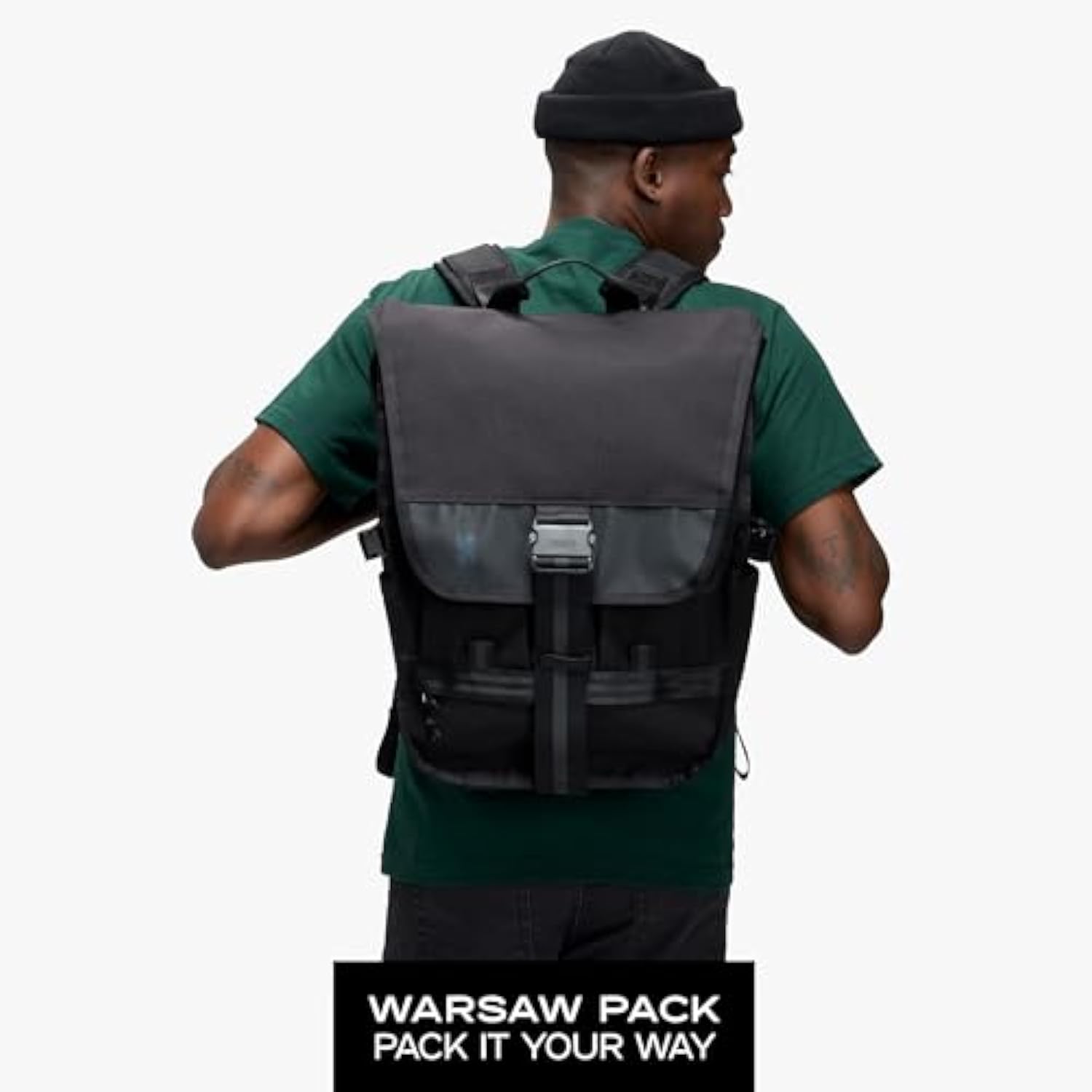 Chrome Industries Warsaw 30L Pack for Men & Women – Utility Backpack with Cargo Straps & Laptop Sleeve to Hold Most 16” Computers – Bag Is Made for Travel, Work, Hiking, School, Plane Carry-On – Black