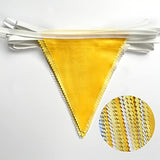 32Ft Yellow Party Decorations Yellow White Pennant Banner Fabric Triangle Flag Bunting Garland For Lemon Bee Sunflower Birthday Baby Shower Anniversary Wedding Party Home Outdoor Garden Decorations