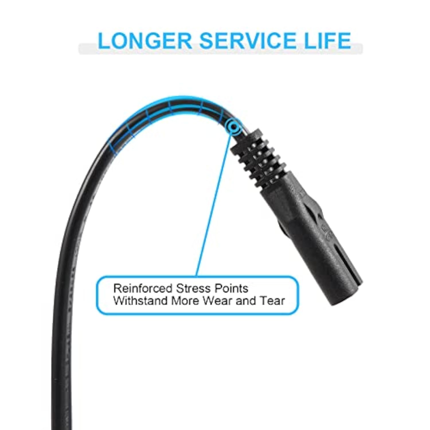 2 Prong Power Cord For Ion Game Day Wireless Rechargeable Speaker System Bluetooth Speaker Power Cable Replacement