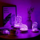 8 Pack 30 Led Fairy Lights Battery Operated String Lights - 10 Ft Purple Waterproof Silver Wire Starry Firefly Moon Ligh