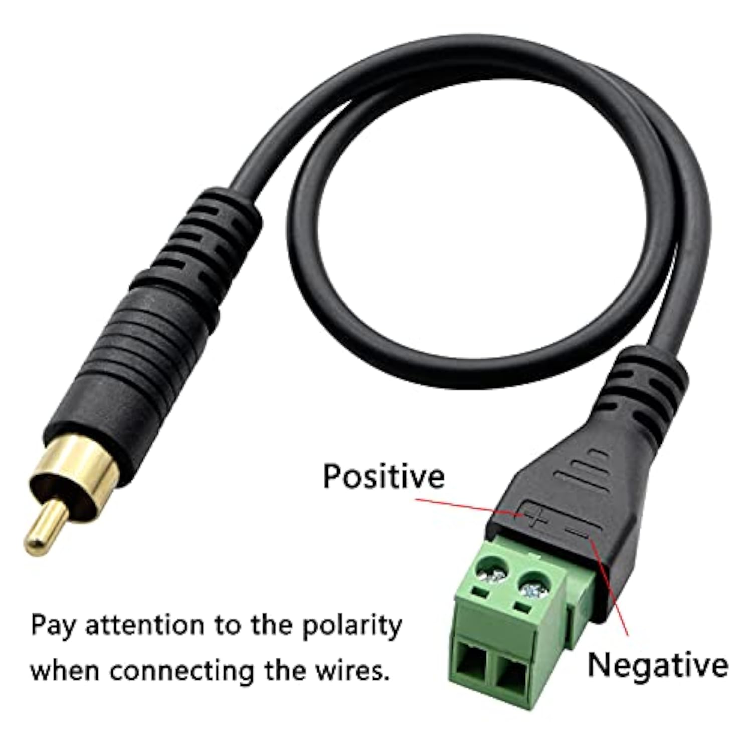 1Ft Rca Male Plug To Av Screw Terminal Cable, Free-Soldering,Phono Rca Cable A