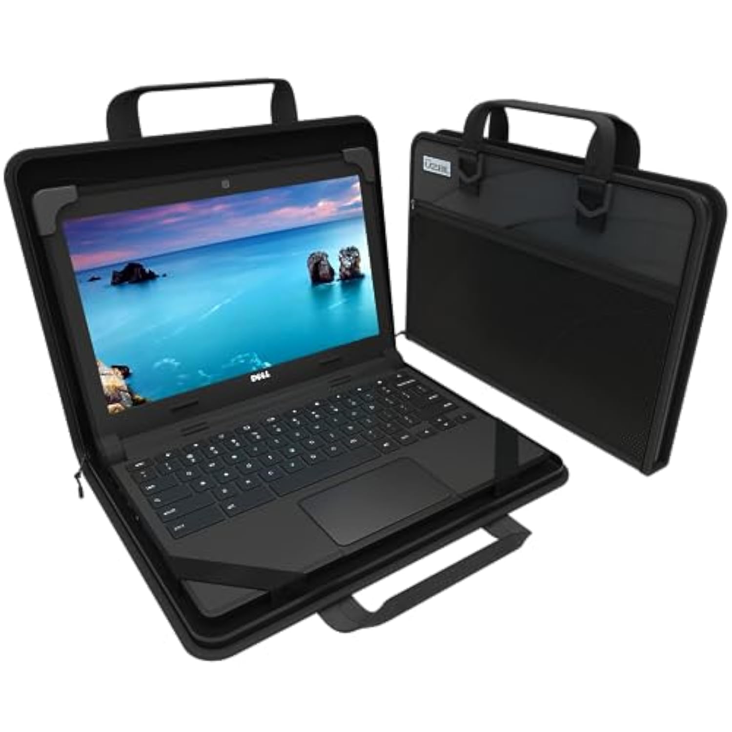 13-14 Inch Zip Lite Always-On Chromebook Protective Hard Case With Accessory Pouch & Shoulder Strap