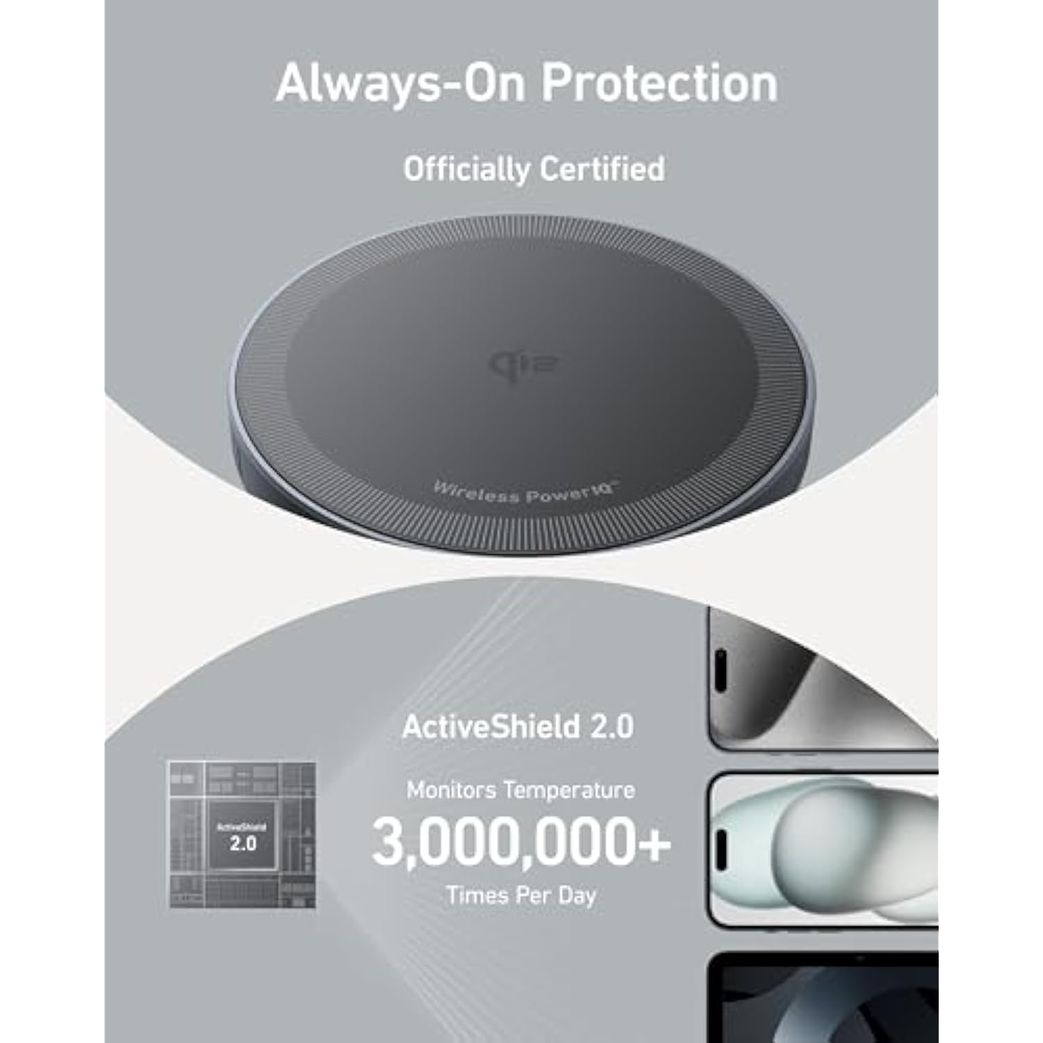 Anker MagSafe Charger Pad, MagGo iPhone 16 Wireless Charging Pad, Qi2 Certified 15W Wireless Charger, Compatible with iPhone 16/16 Plus/16 Pro/16 Pro Max/15/14/13/12 Series (USB-C Adapter Included)