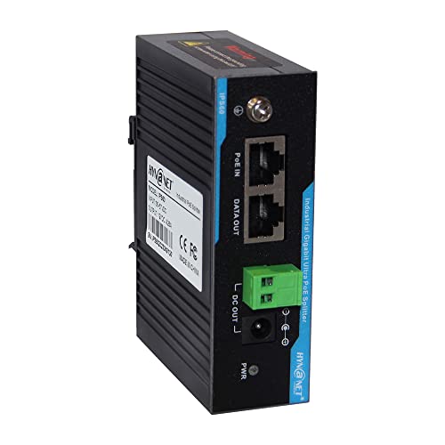Industrial Din-Rail 802.3Bt 60W Gigabit Poe++ Splitter To 12V/4.25A Power Adapter For Ptz Cameras,Access Points