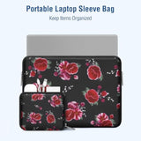 MOSISO Laptop Case 13.3 inch, 13-14 inch Laptop Sleeve Bag Compatible with MacBook Air/Pro 13 / Pro 14, HP Dell Acer ASUS Lenovo Notebook, Neoprene Computer Sleeve Bag with Small Case, Blooming Rose