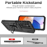 Phone Case For Samsung Galaxy A15 5G Case With Hd Screen Protector & Slide Camera Cover & Rotated Ring Kickstand, [Military-Grade] Phone Case For Galaxy A15 5G (Black)
