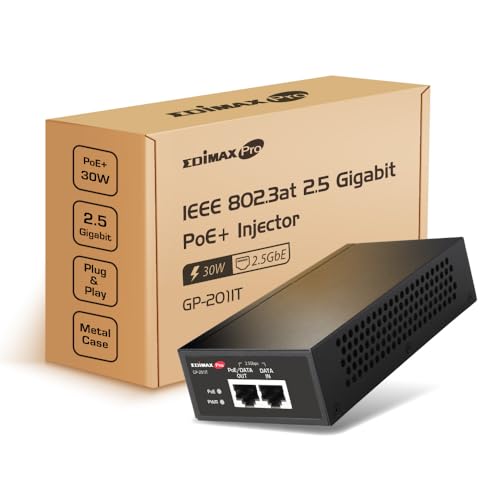 Pro Gigabit Poe+ 30W Injector Adapter, 2.5 Gbps, Adds Power To Poe Powered Device (Pd) For Up To 100 Meters (328Ft), Powers Ip Cameras, Ip Phones, Digital Signage And More, Gp-201It