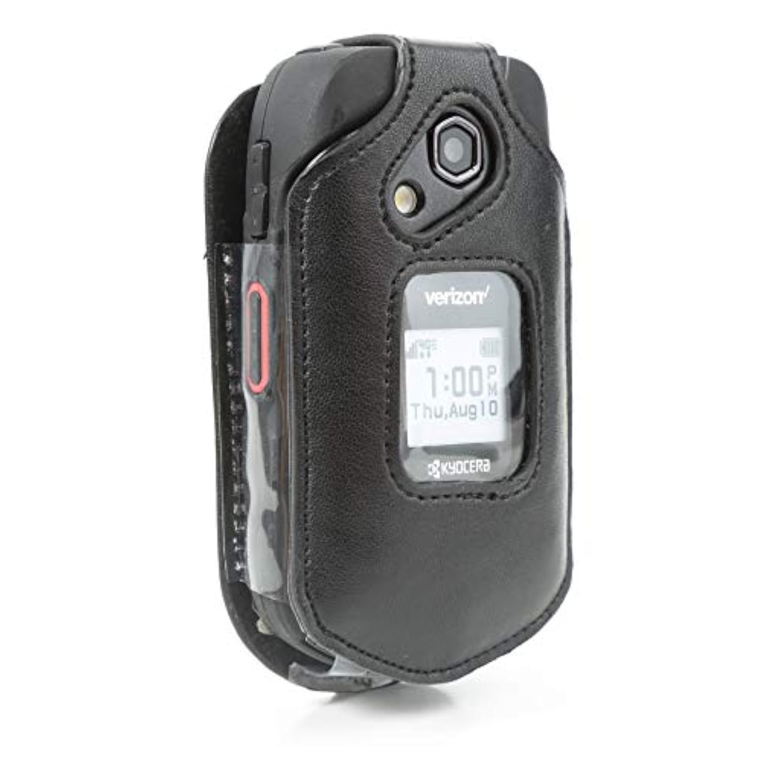 Leather Fitted Case For Kyocera Duraxv Lte E4610 (Verizon), Duraxe E4710 (At&T) - Features: Rotating Belt Clip, Screen & Keypad Protection, Secure Fit