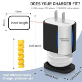 Silicone Charger Protector Cord Wrap 4-Pack 2 In 1, 4 Pcs Usb Data Cable Protector, 18W/20W Usb-C Charger Snapback Charger Winder, Power Adapter Case-1.66 X 1.12 Inches (Charger Not Included)