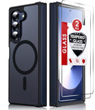 For Galaxy Z-Fold-6-Case: Samsung Fold 6 Case [Compatible With Magsafe] With 2Pcs Tempered Glass Screen Protector, Fast Magnetic Integrated Structure For Zfold 6 Case,Black