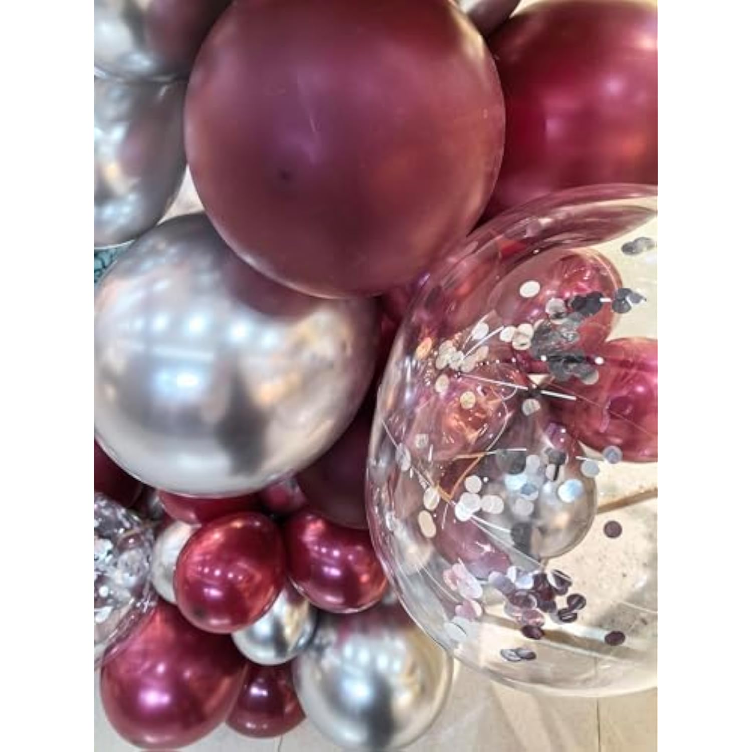 Graduation Party Decorations Maroon Black 2025/Burgundy Graduation Decorations Class Of 2025/Burgundy Black Balloons/114Pcs Burgundy Silver Balloon Birthday Wedding/Maroon Birthday