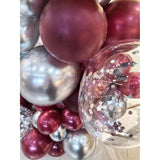 Graduation Party Decorations Maroon Black 2025/Burgundy Graduation Decorations Class Of 2025/Burgundy Black Balloons/114Pcs Burgundy Silver Balloon Birthday Wedding/Maroon Birthday