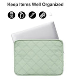 MOSISO 13-14 inch 360 Protective Laptop Case, Square Quilted Laptop Sleeve Bag Carrying Case Compatible with MacBook Air/Pro 13 13.3/Air 13.6/Pro 14, HP, Dell, Lenovo, Asus with Small Case, Sage Green