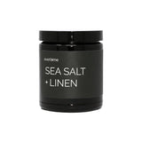 Premium Soy Wax Candle | Highly Scented Black Glass Jar Candles | Long Lasting, Clean Burn | 8 Oz | Gifts For Man And Woman | Made In Usa (Sea Salt + Linen)