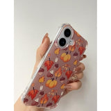 Fall Leaves Pumpkin Acorns Case Compatible With Iphone 12 And Iphone 12 Pro, Aesthetic Autumn Halloween Case For Iphone 12 And Iphone 12 Pro For Teens Men And Women, Cool Tpu Bumper Phone Case Cover