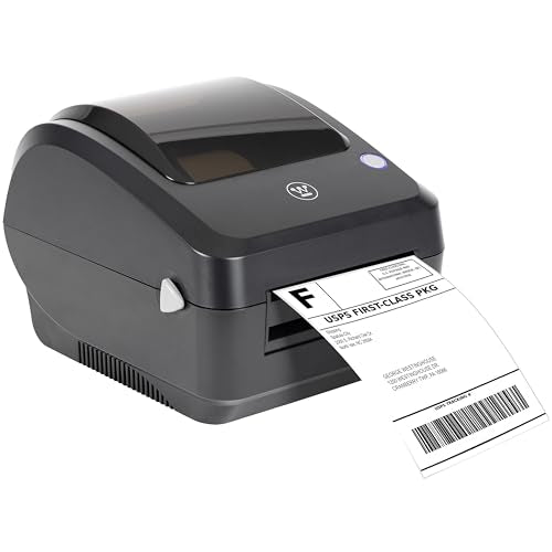 Thermal Shipping Label Printer Usb, 4X6 Label Commercial Grade, Compatible With Usps, Ups, Fedex, Shopify, Small Business, Desktop Label Printer For Packages, Includes Labels