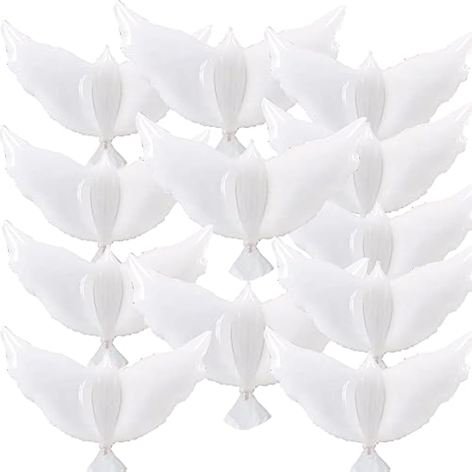 12Pcs 36-Inch White Dove Balloons for Wedding, Memorial, and Party Decor