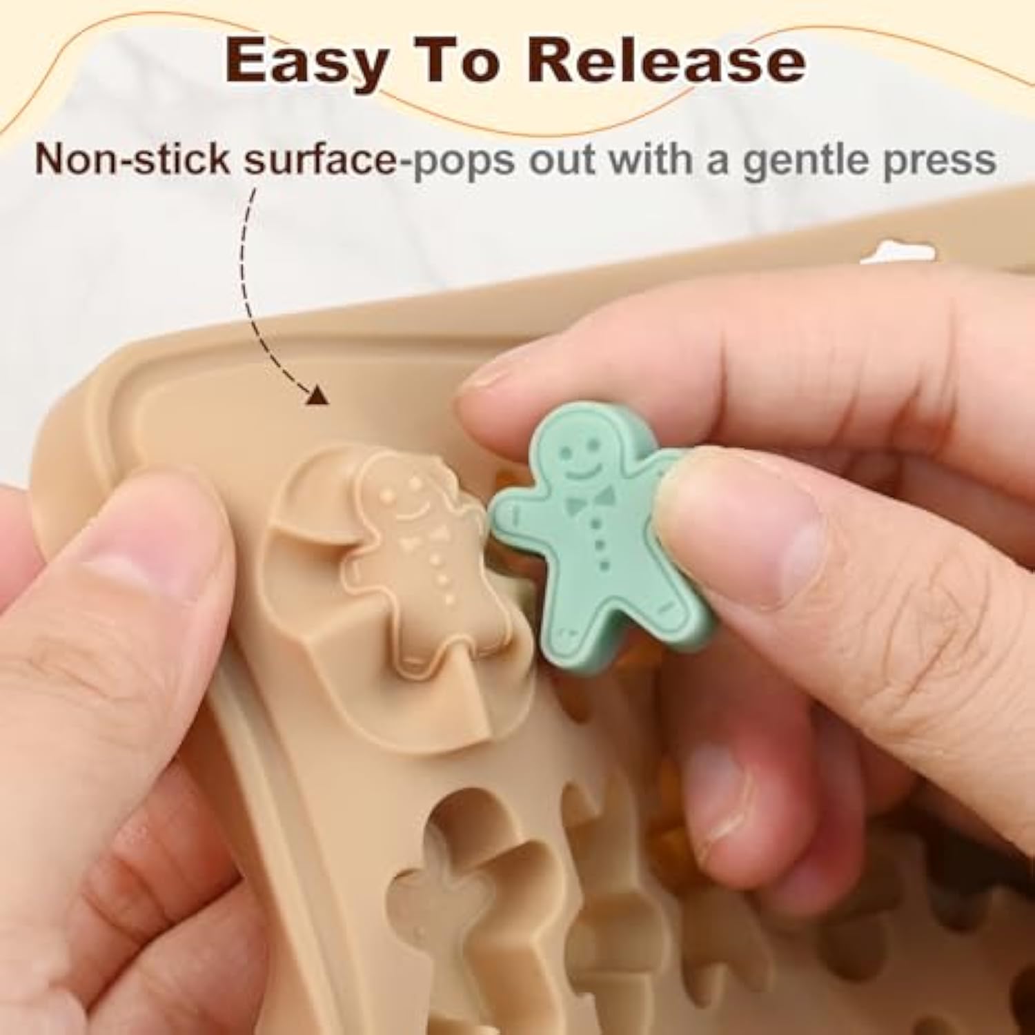 Christmas Gummy Molds, Christmas Candy Molds Silicone Gingerbread Man 100 Cavities Mini Christmas Silicone Mold For Chocolate, Hard Candy, Ice Cube, Cookies Baking, Cupcake Decorations