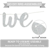 Sliver Good Luck We Will Miss You Banner,Pre-Strung Glitter Retirement Party Sign Garland,Going Away Farewell Party Decorations, Graduation Party Supplies (No Diy?