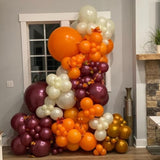 Fall in Love Balloon Arch Kit 152Pcs Burgundy Orange Gold for Fall Baby Shower Party