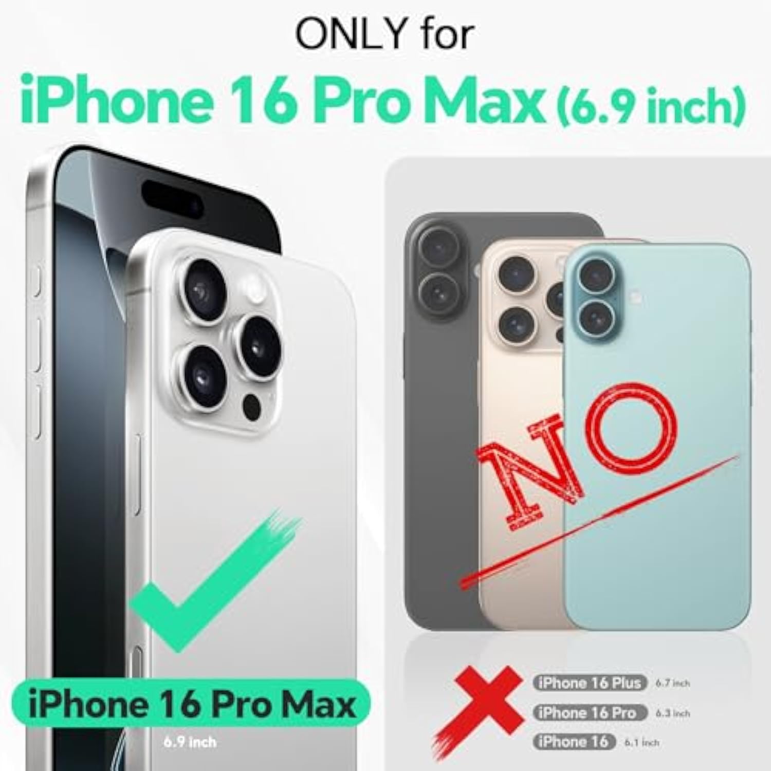 iPhone 16 Pro Max Case Wallet, RFID Blocking, 4 Card Holder, Kickstand, Shockproof