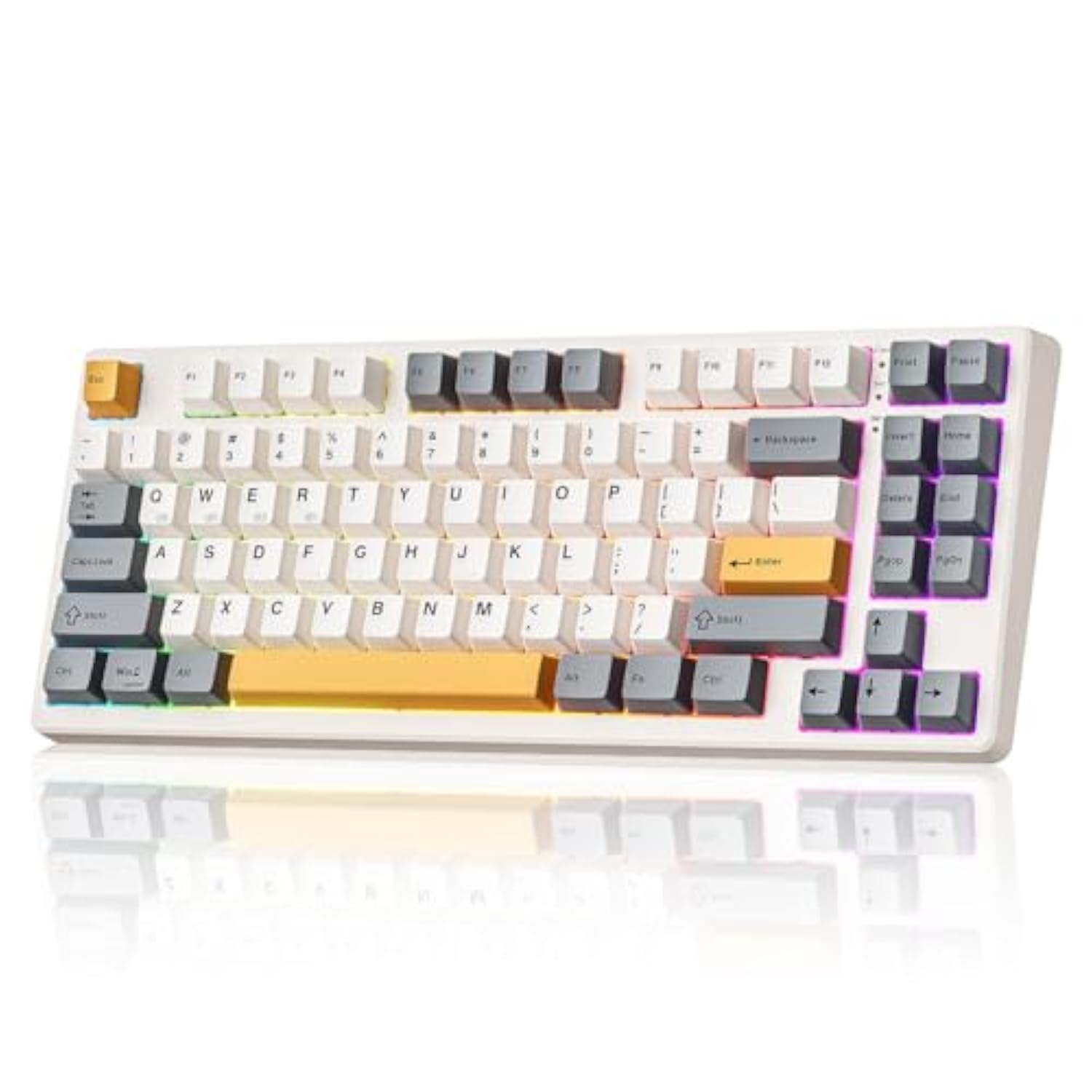 Wireless Mechanical Keyboard,Gasket Mounted With Creamy Sound,Bluetooth/2.4Ghz/Usb-C,Custom Hot Swappable,Rgb Backlit,75% Compact Layout For Gaming/Typing/Win/Mac/Pc (Retro Beige,Linear Switch)