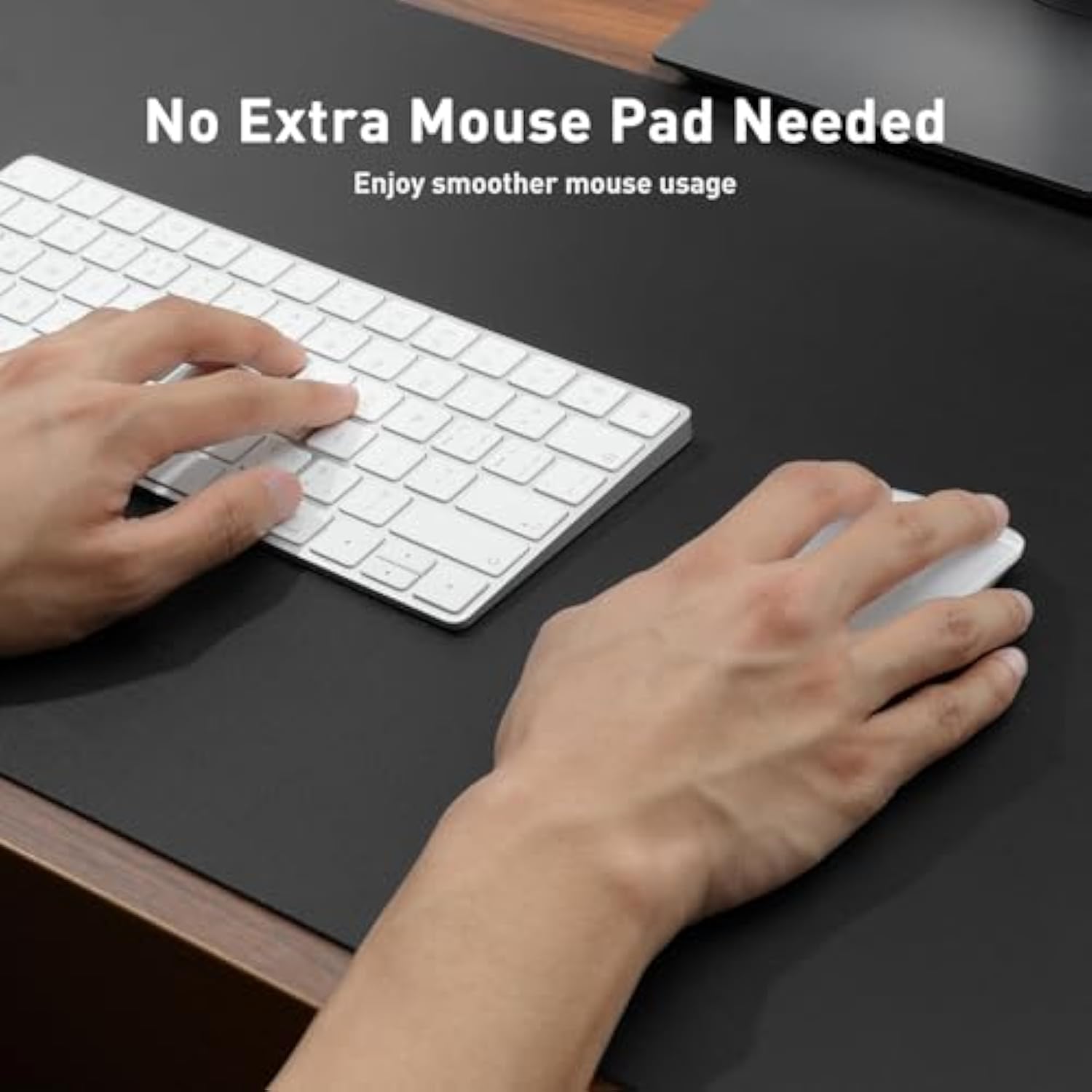 Leather Desk Pad Protector,Mouse Pad,Office Desk Mat, Nonslip Pu Leather Desk Blotter,Laptop Desk Pad,Waterproof Desk Writing Pad For Office And Home (Black,31.5" X 15.7")