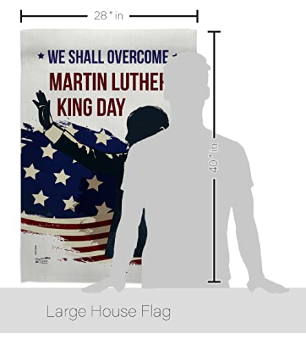 Martin Luther King Quote Wall 2 Pcs Banner Flag Garden Room Decorations Outdoor Tapestry Grave Yard Signs We Shall Overcome African American, Black History Month Gifts Made in USA