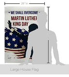 Martin Luther King Quote Wall 2 Pcs Banner Flag Garden Room Decorations Outdoor Tapestry Grave Yard Signs We Shall Overcome African American, Black History Month Gifts Made in USA