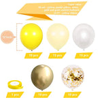Yellow White Gold Confetti Balloons - 60 Pack 12 Inch Pastel Yellow Latex Party Balloon For Sunflower Honeybee Theme, Birthday, Baby Shower, Wedding Decorations